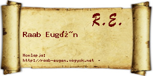 Raab Eugén névjegykártya